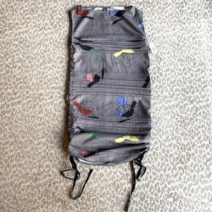 NWT Tela Grey Satin Abstract Print Adjustable Dress, size 2